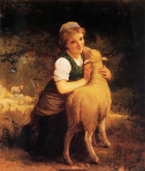埃米爾 穆尼爾 Young Girl with Lamb